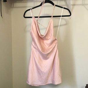 Satin Pink Mini Dress
